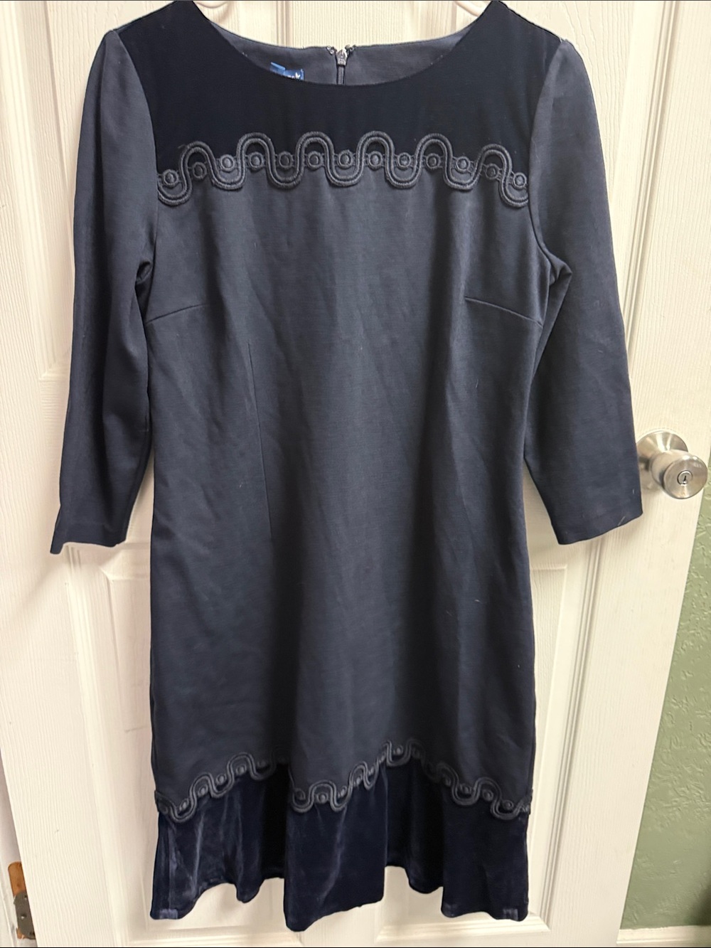 RSVP by Talbots Navy Velvet Dress